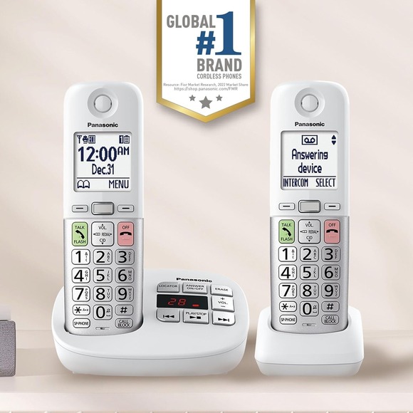 Panasonic Cordless 2 Phone  Large Display‎ & Big Buttons Caller ID KX-TGU432W - Picture 11 of 14